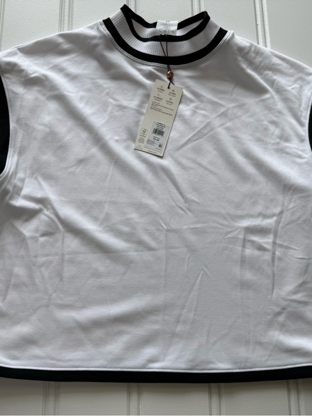 Calia Rib Mock Crop Tank Women’s  Athletic White Medium Yoga Tennis NEW 1925 - Picture 2 of 5